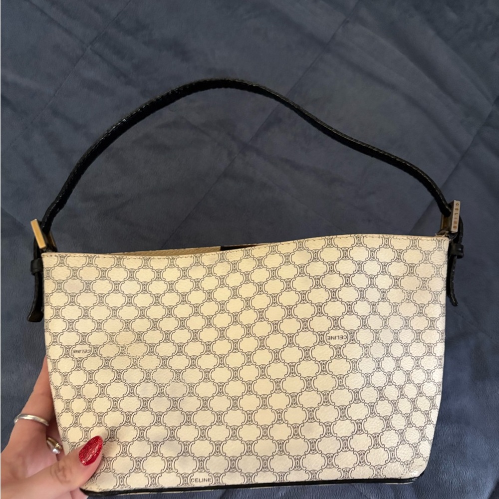 Celine Beige and Black Shoulder Bag